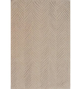Beige chevron pattern hand tufted rug